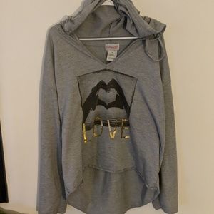 Luscious Cream Love Gray Size 2X Hoodie